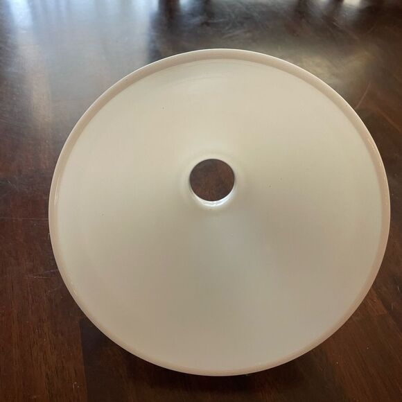 Vintage Mid Century Textured White Glass Lamp Shade - Picture 4 of 7